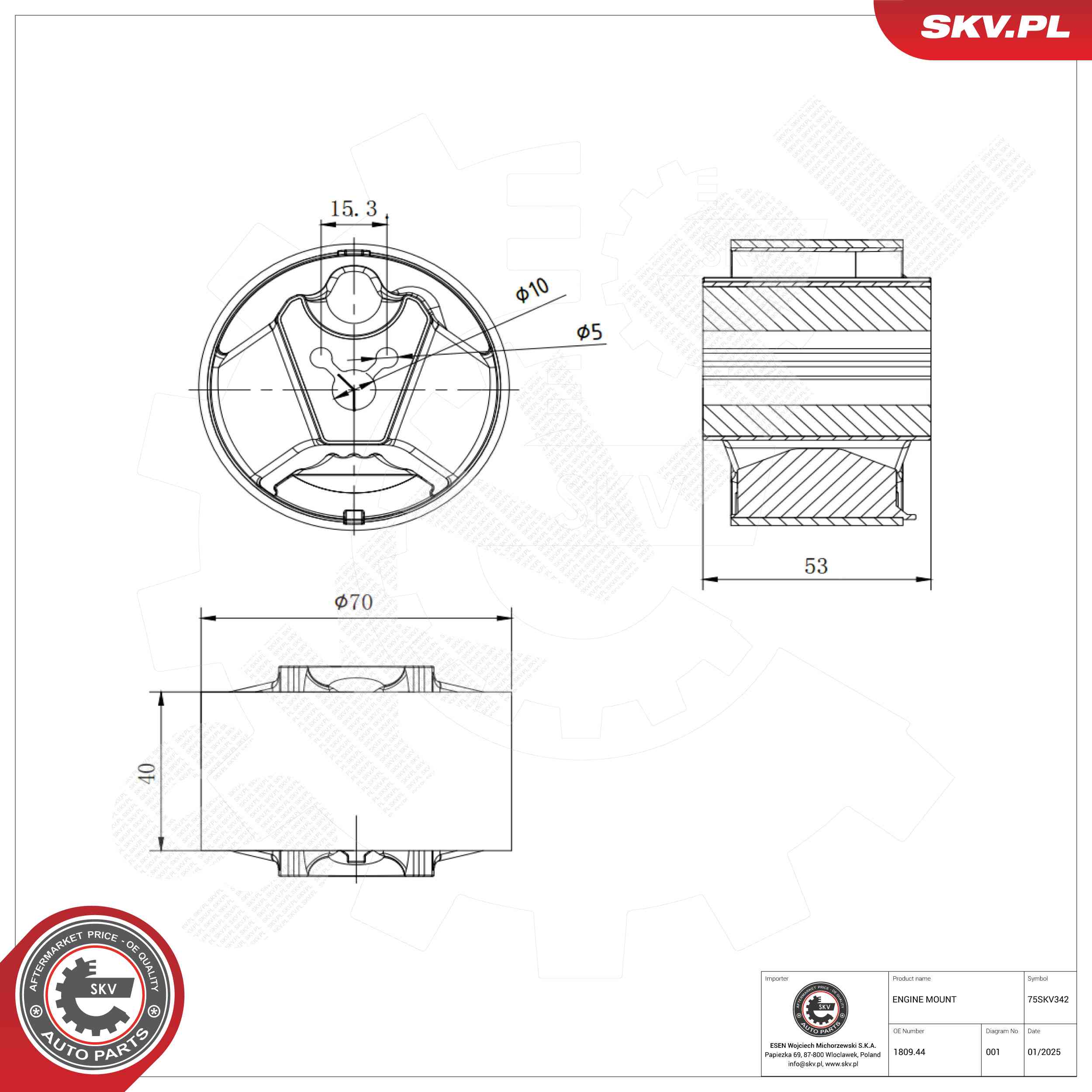 ESEN SKV 75SKV342 Mounting, engine