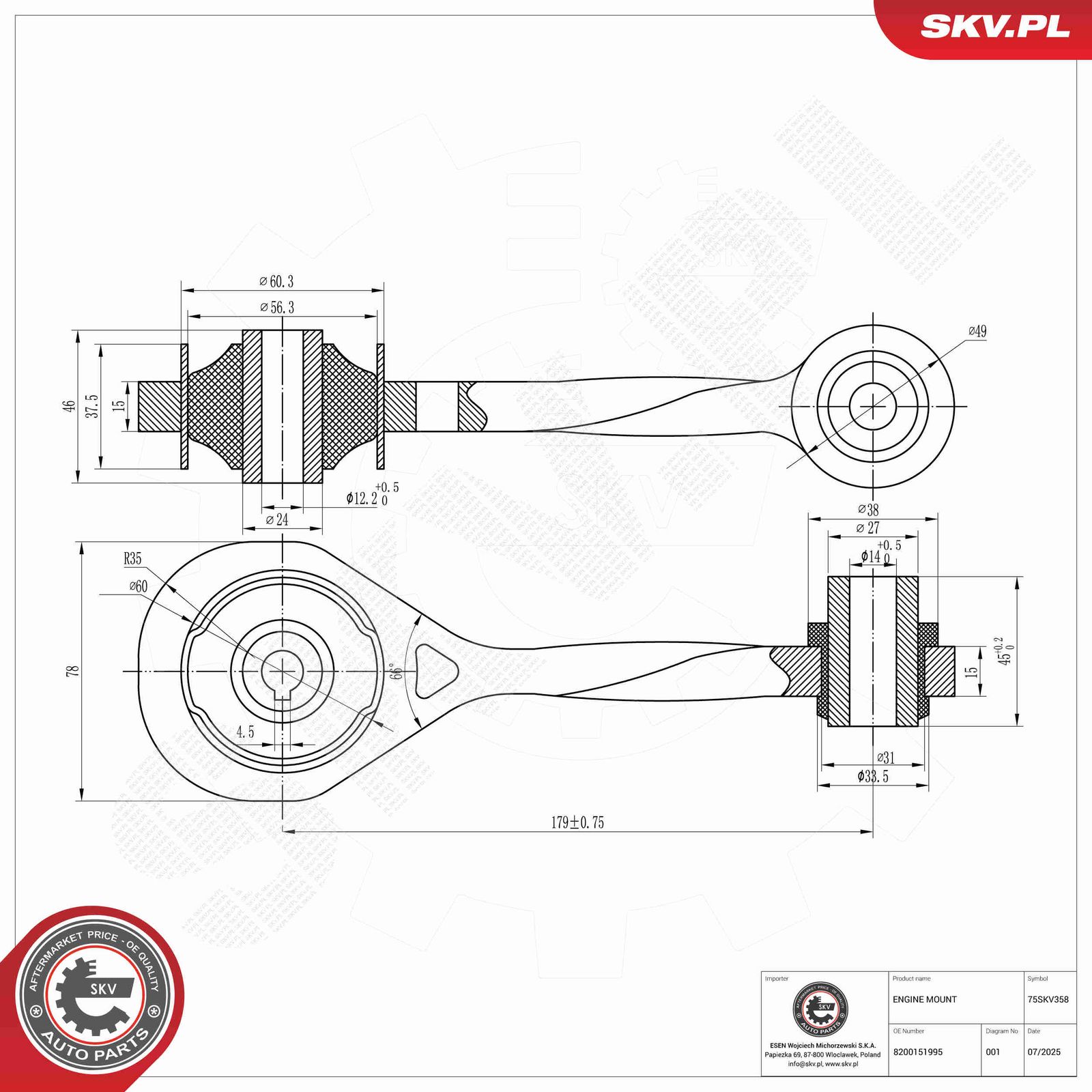 ESEN SKV 75SKV358 Mounting, engine