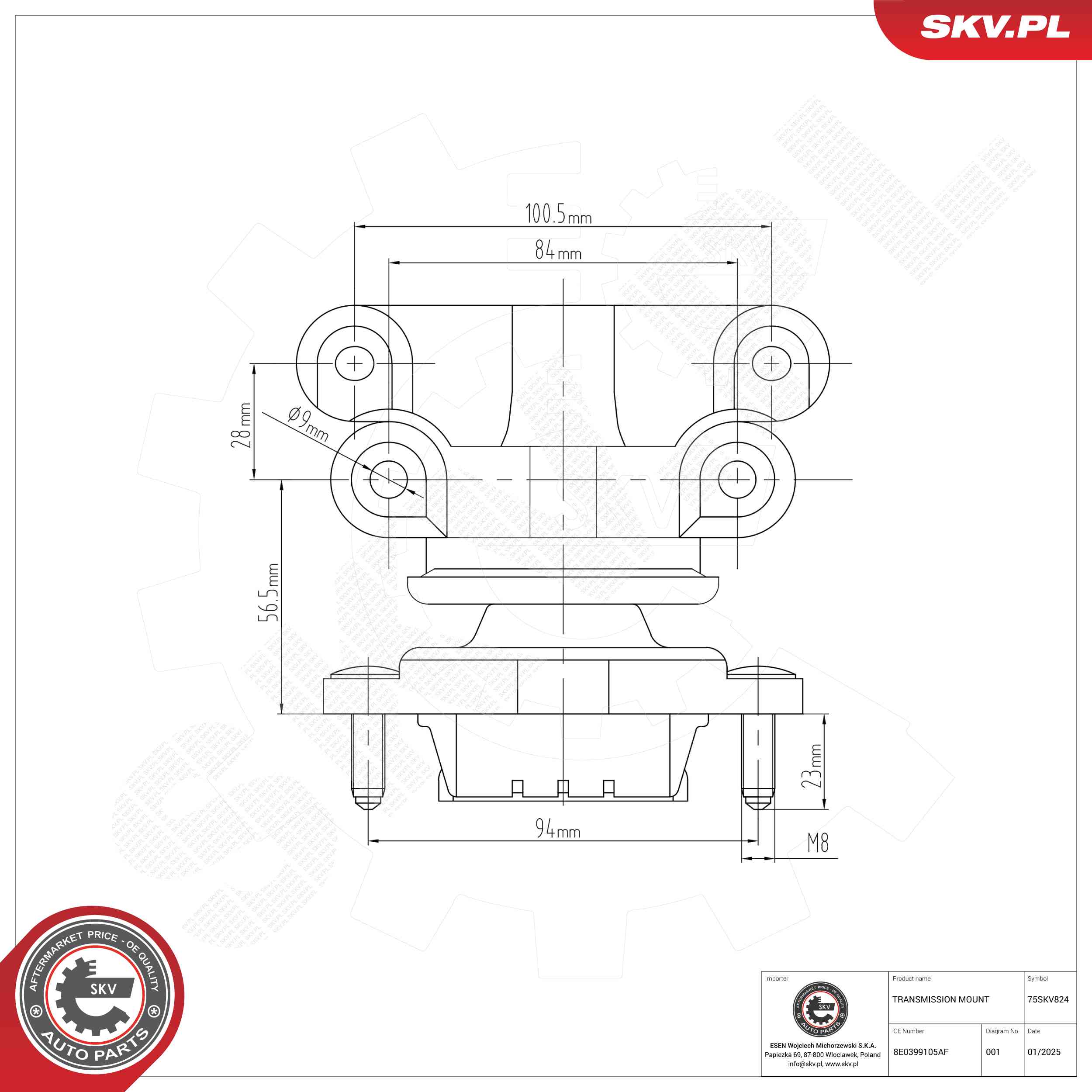 ESEN SKV 75SKV824 Uloženie, automatická prevodovka