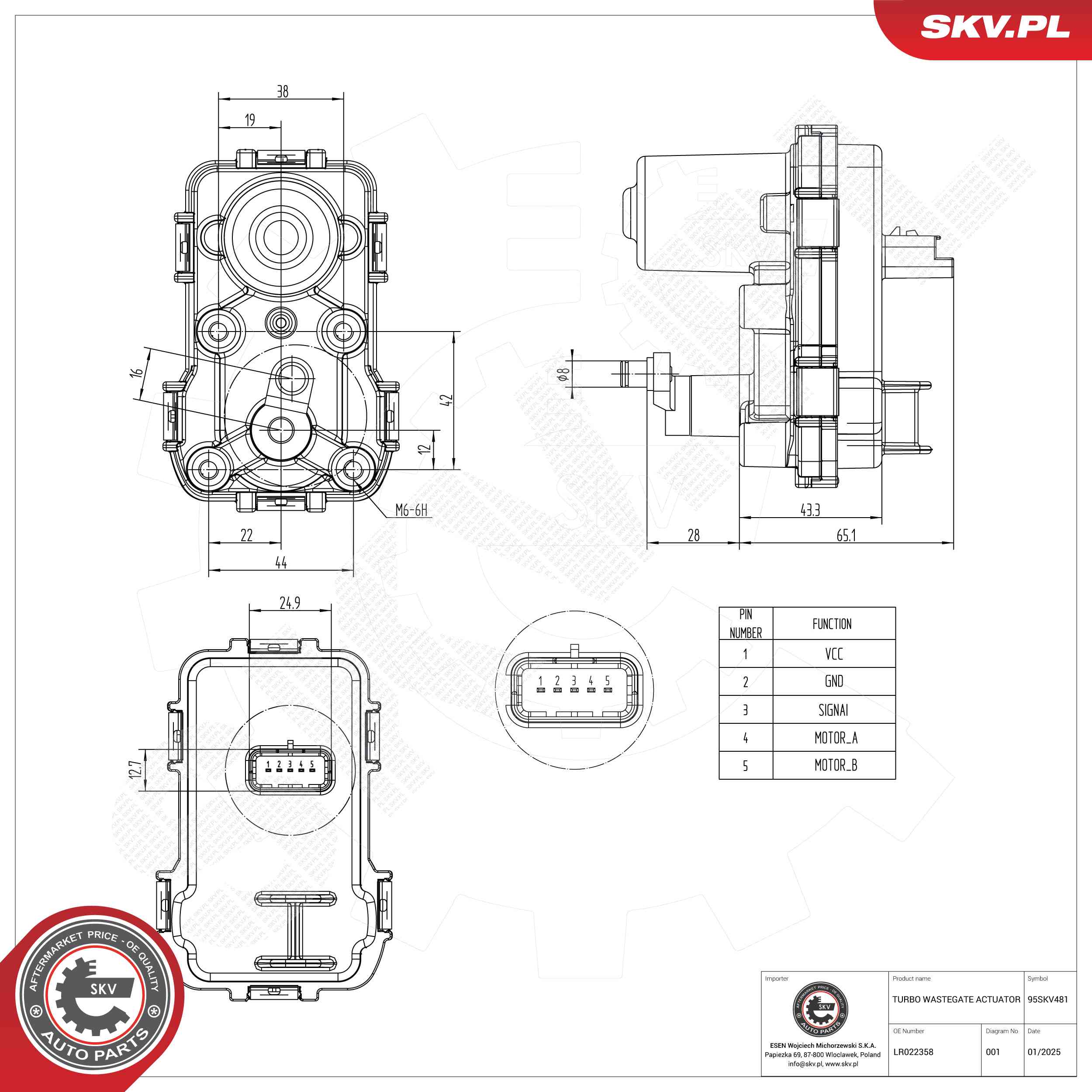ESEN SKV 95SKV481 Boost Pressure Control Valve