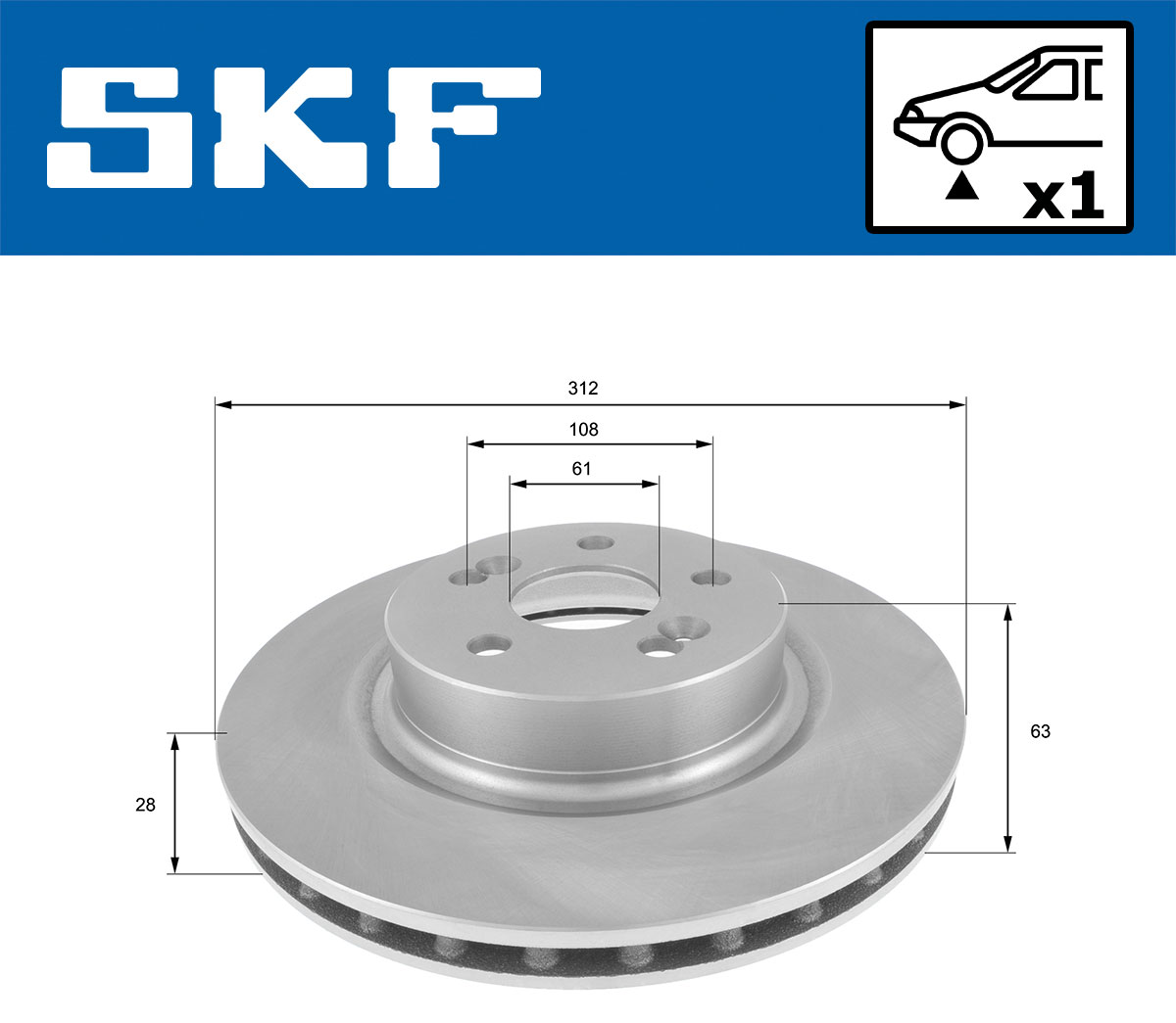 SKF VKBD 80607 V1 Bremsscheibe