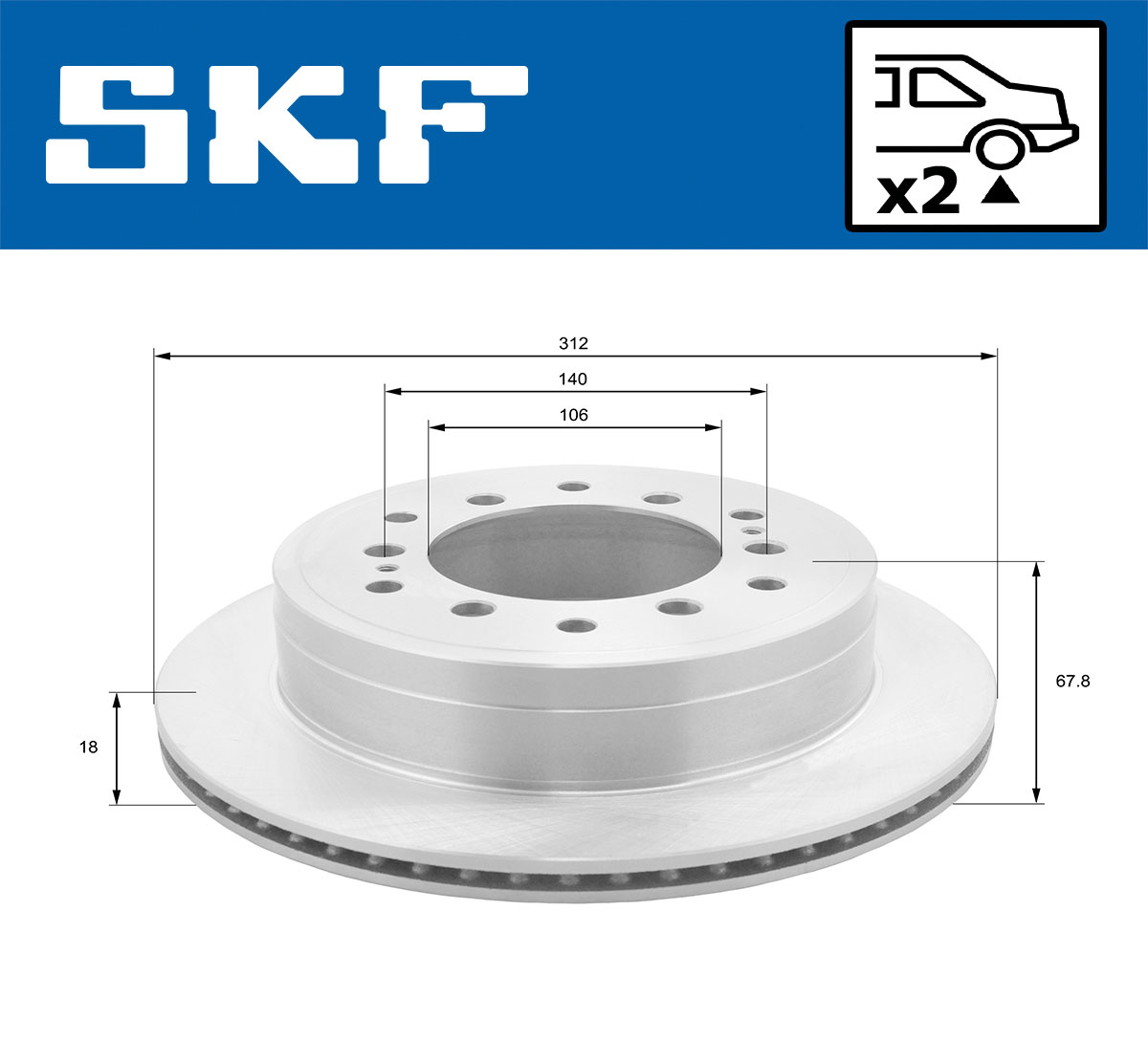 SKF VKBD 90430 V2 Bremsscheibe