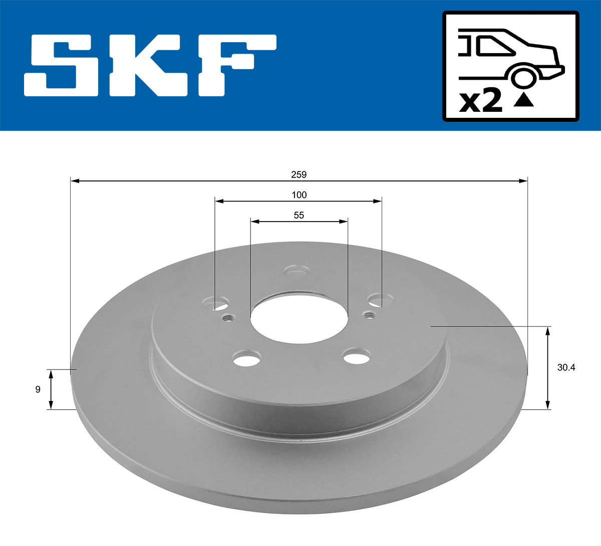 SKF VKBD 90435 S2 Bremsscheibe