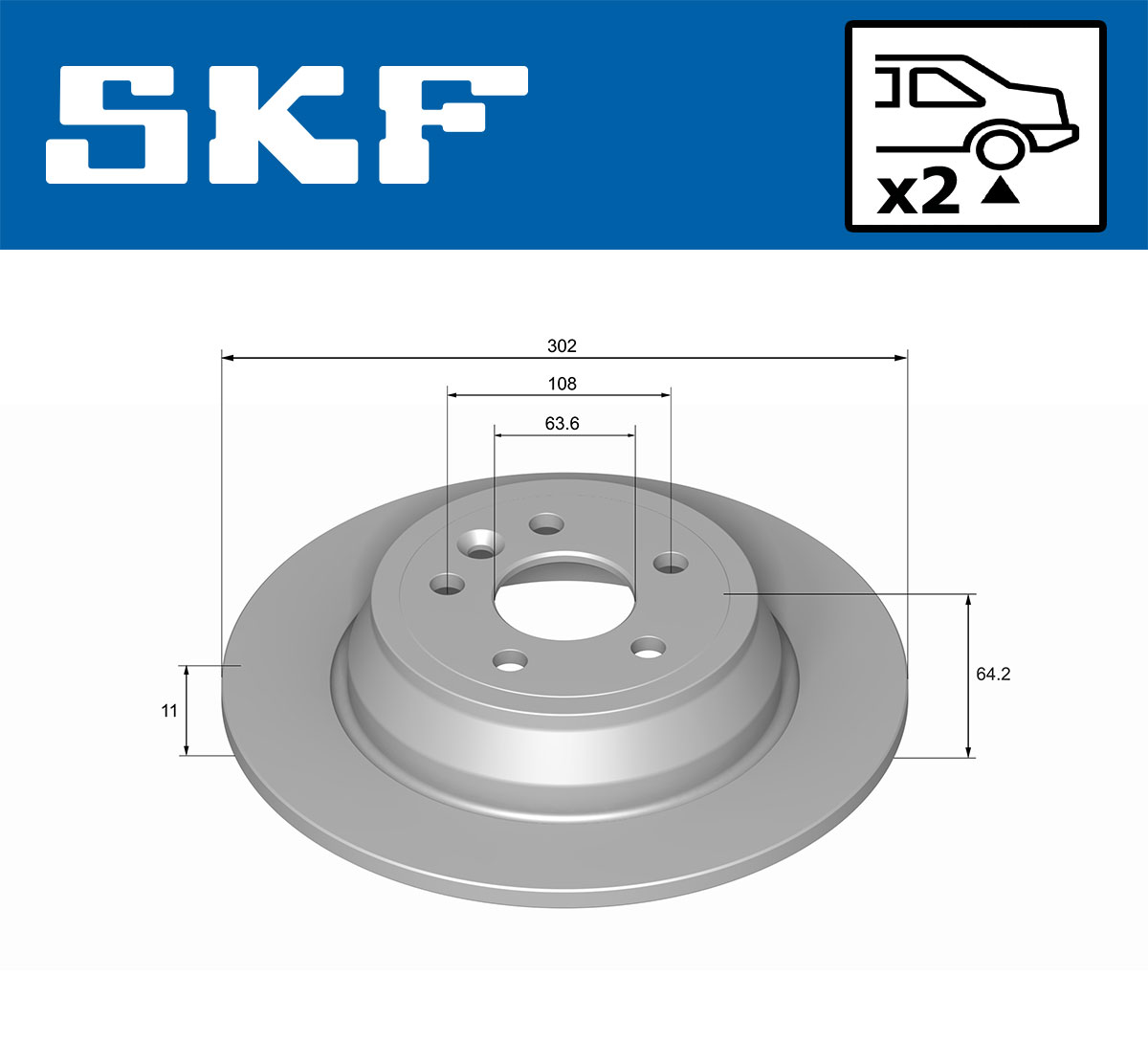 SKF VKBD 90470 S2 Bremsscheibe