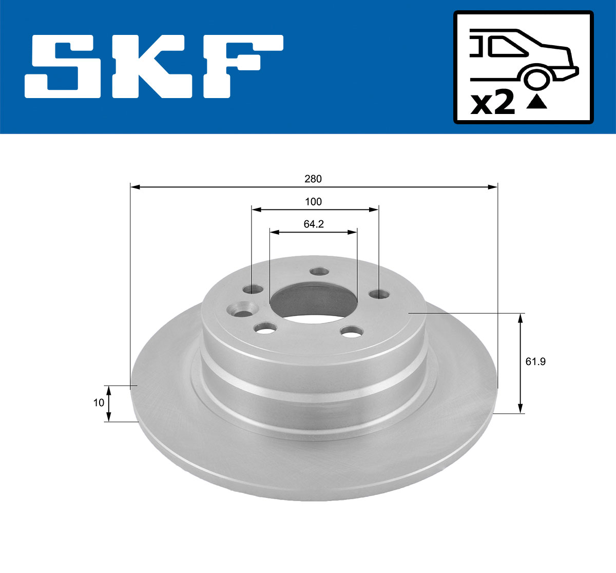 SKF VKBD 90491 S2 Bremsscheibe