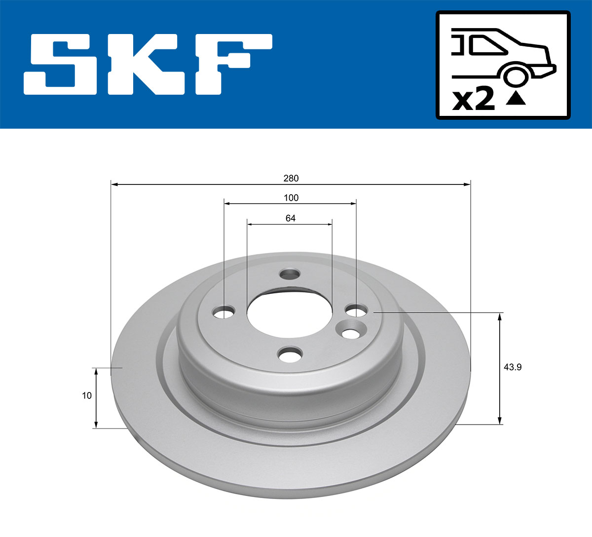 SKF VKBD 90496 S2 Bremsscheibe