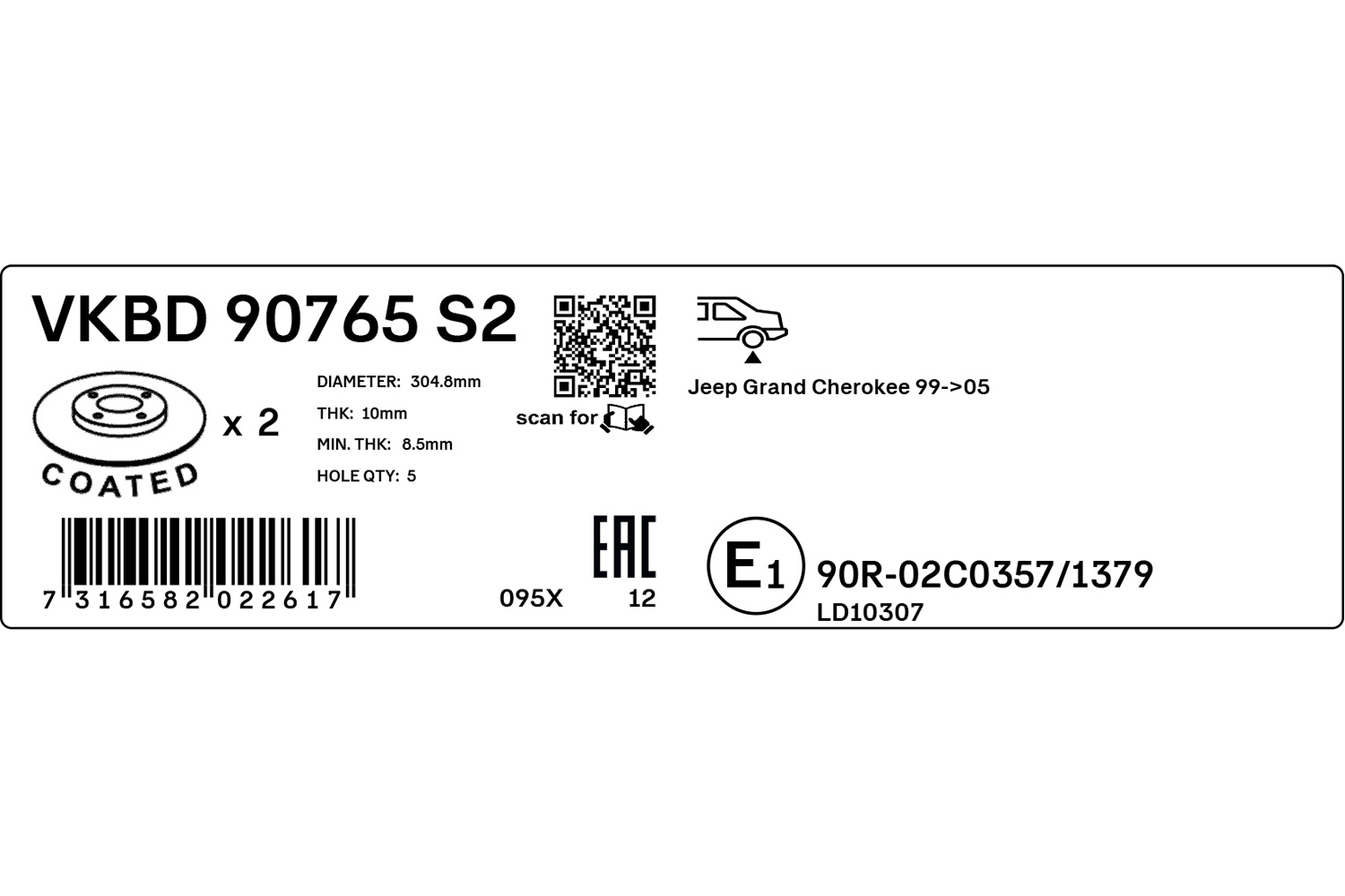 SKF VKBD 90765 S2 Bremsscheibe