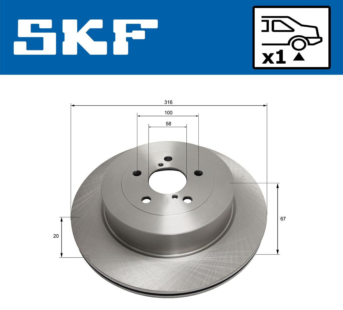 SKF VKBD 90886 V1 Bremsscheibe