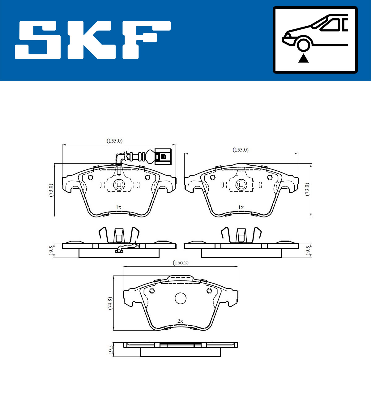 SKF VKBP 80042 E Bremsbelagsatz, Scheibenbremse