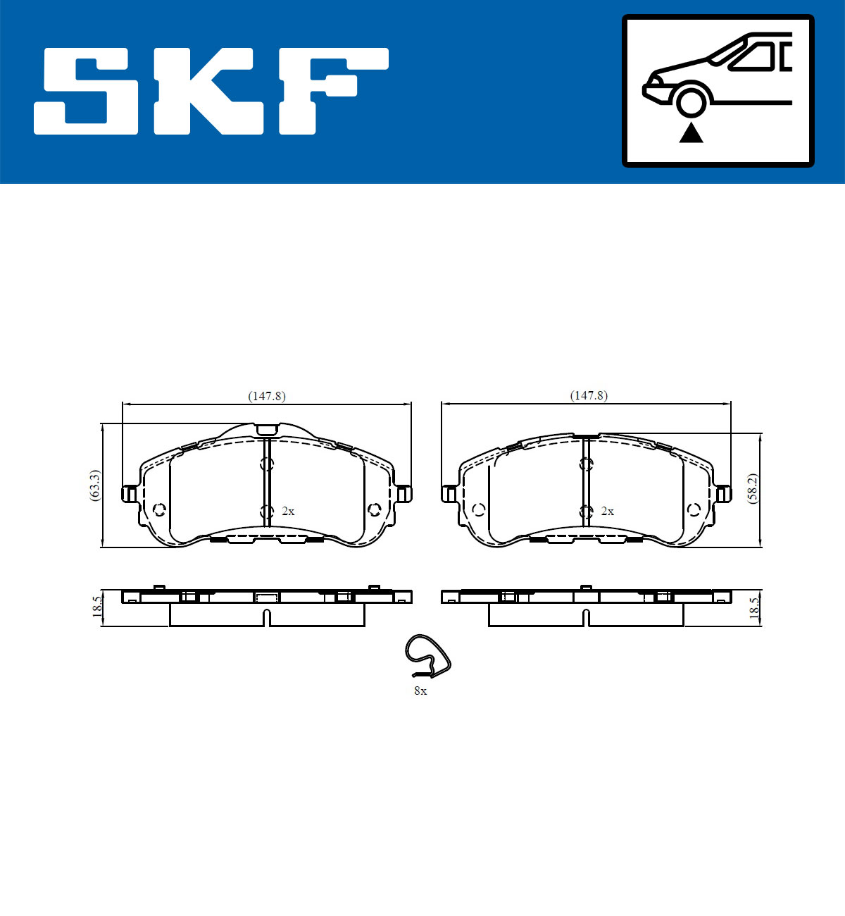 SKF VKBP 80067 Bremsbelagsatz, Scheibenbremse