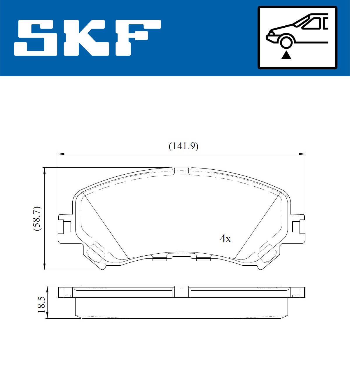 SKF VKBP 80076 Bremsbelagsatz, Scheibenbremse