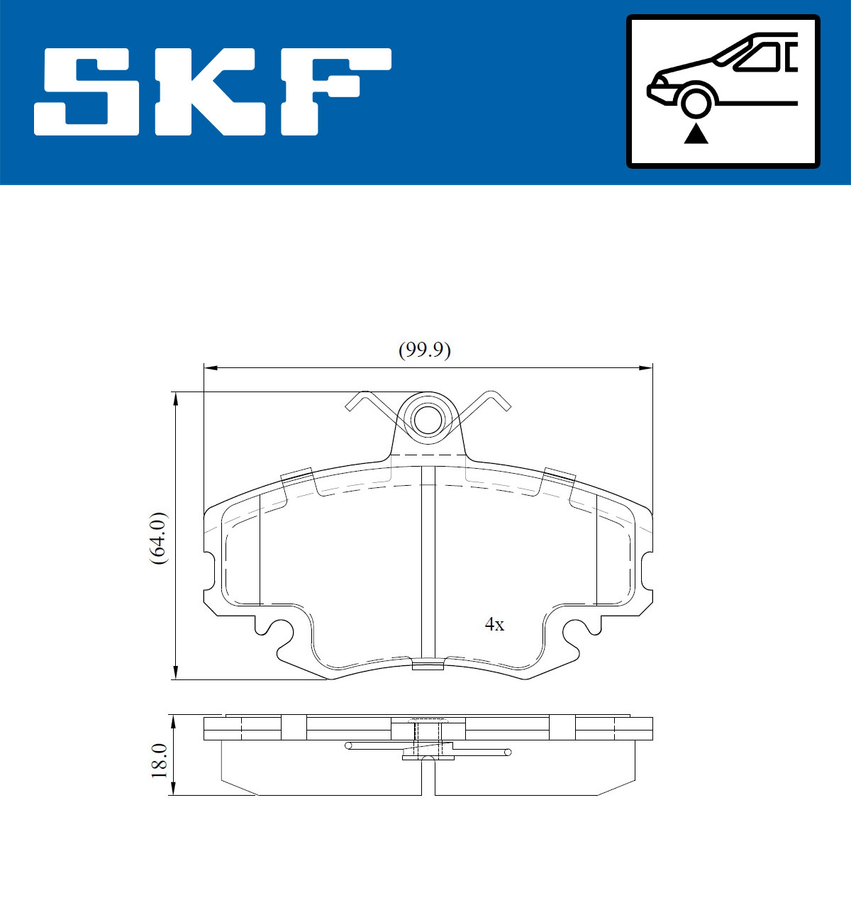 SKF VKBP 80092 E Bremsbelagsatz, Scheibenbremse