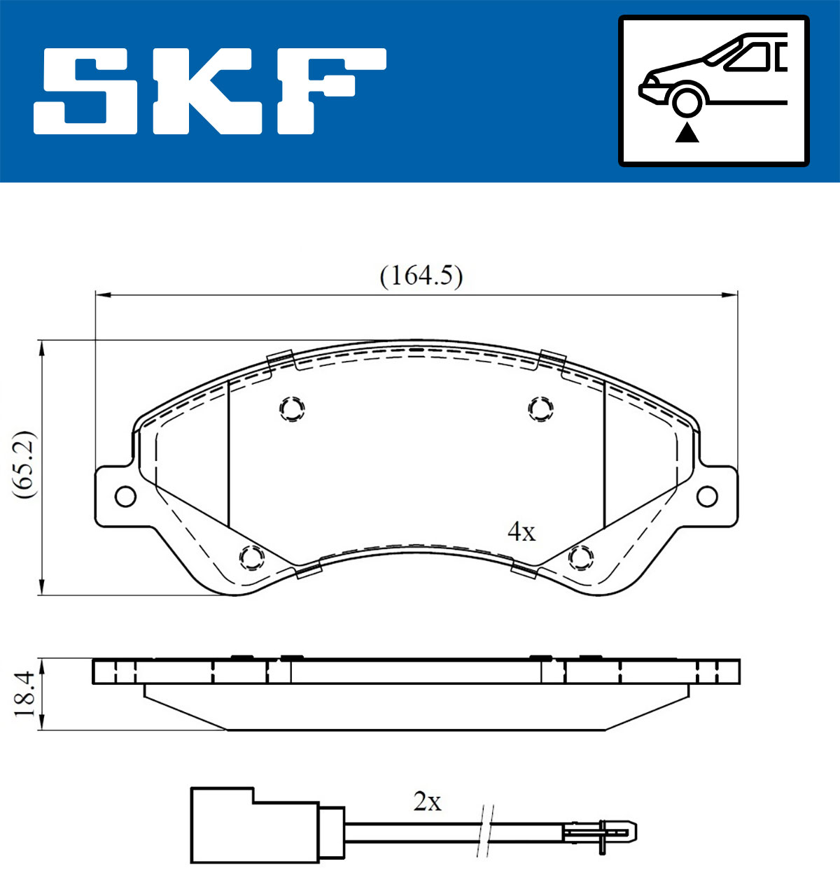 SKF VKBP 80110 E Bremsbelagsatz, Scheibenbremse