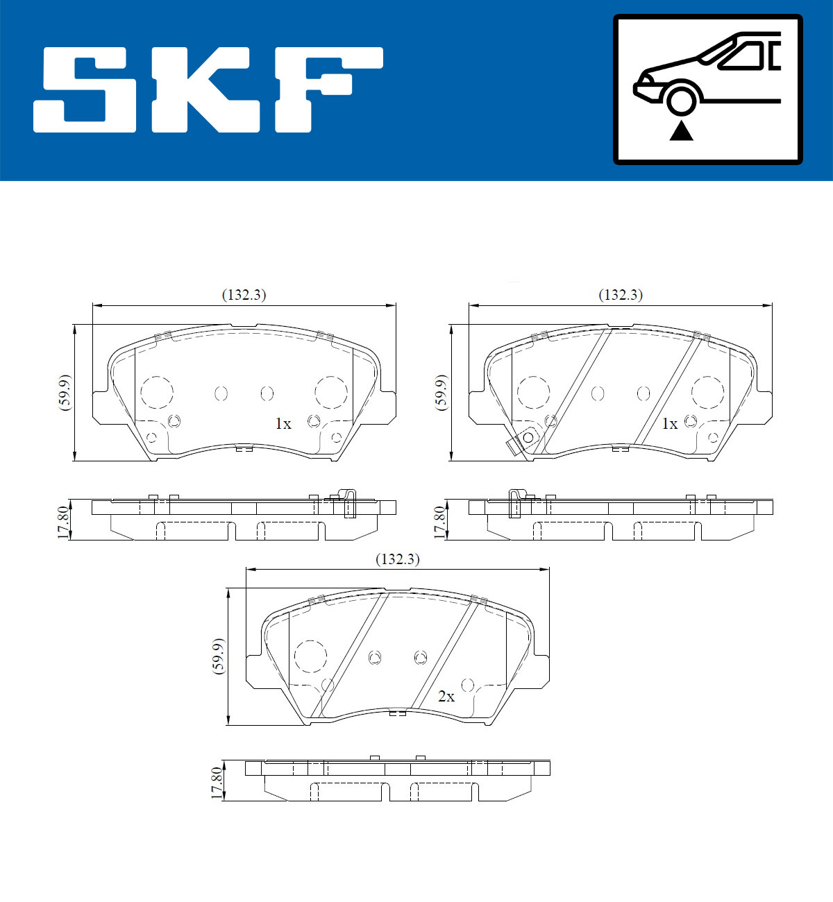 SKF VKBP 80161 A Bremsbelagsatz, Scheibenbremse
