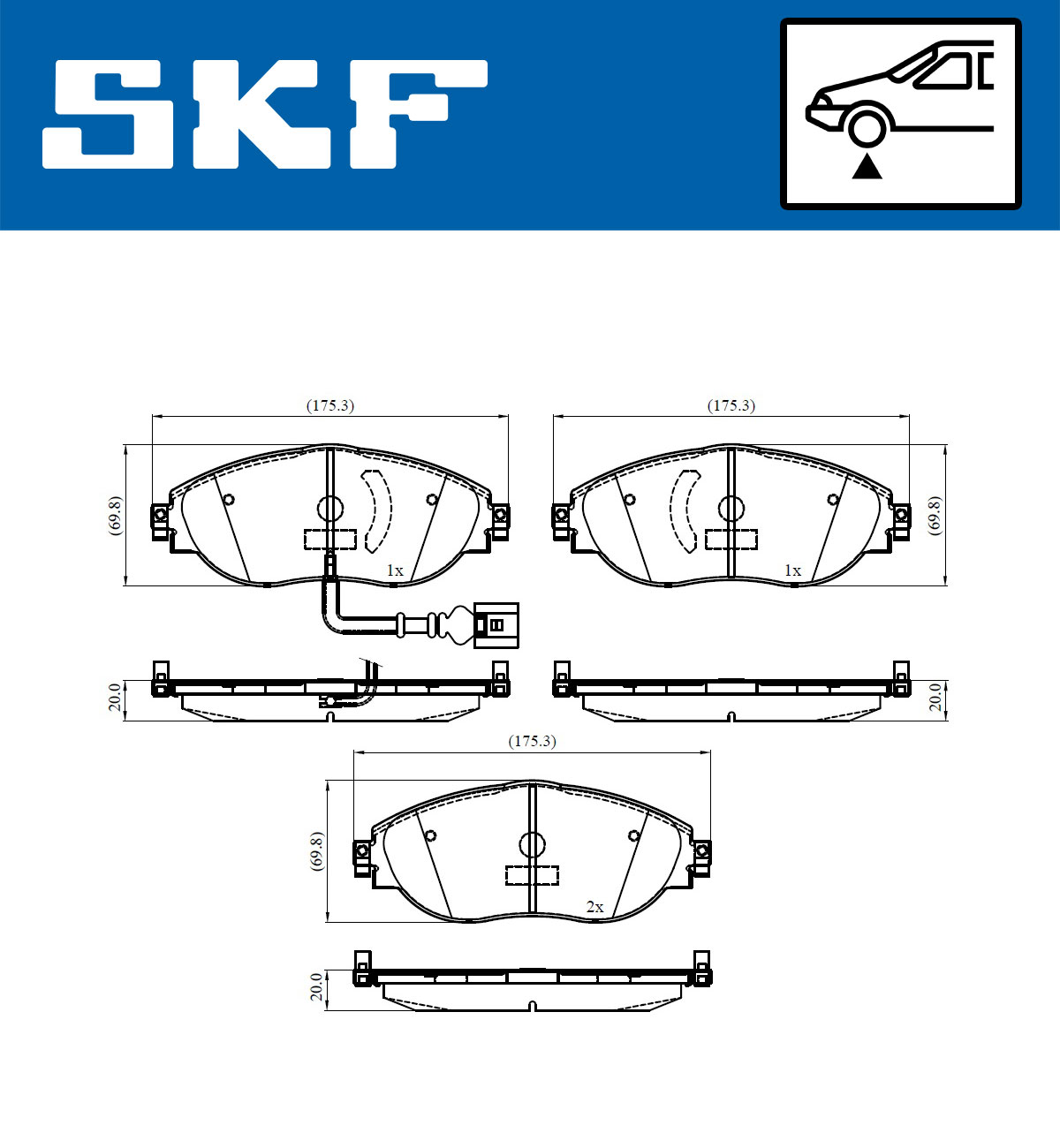 SKF VKBP 80179 E Bremsbelagsatz, Scheibenbremse