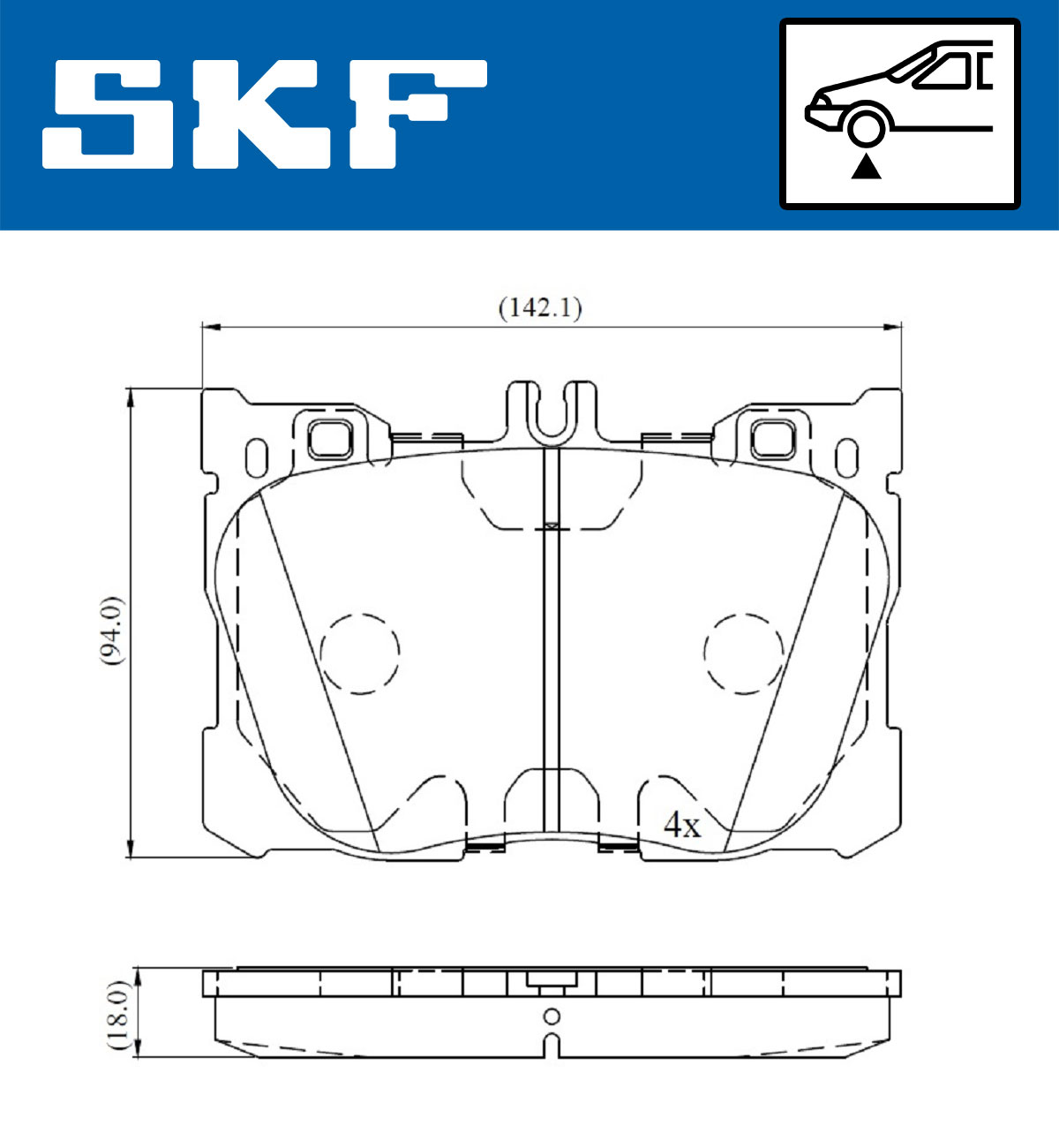 SKF VKBP 80190 Bremsbelagsatz, Scheibenbremse