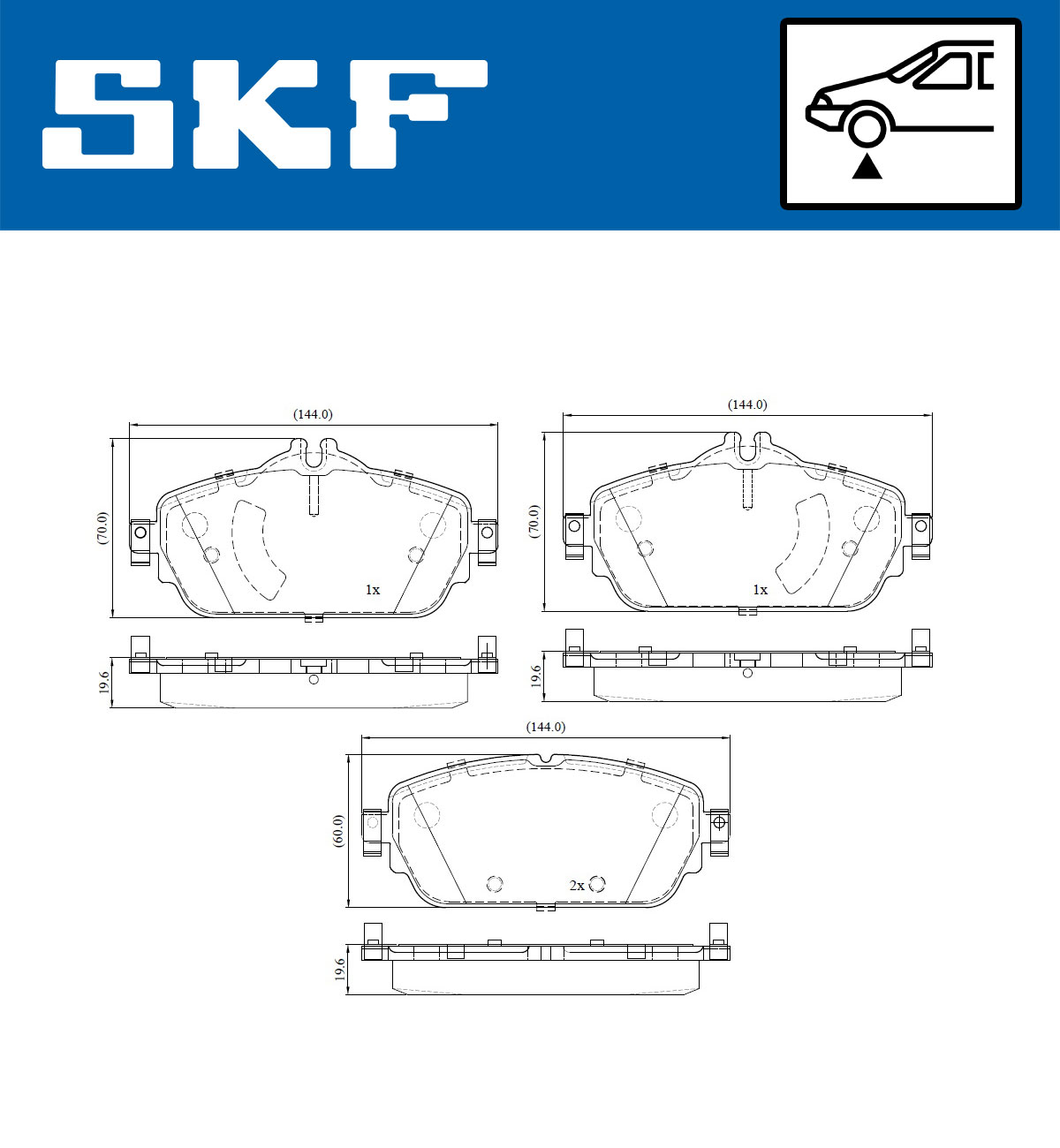 SKF VKBP 80196 Bremsbelagsatz, Scheibenbremse