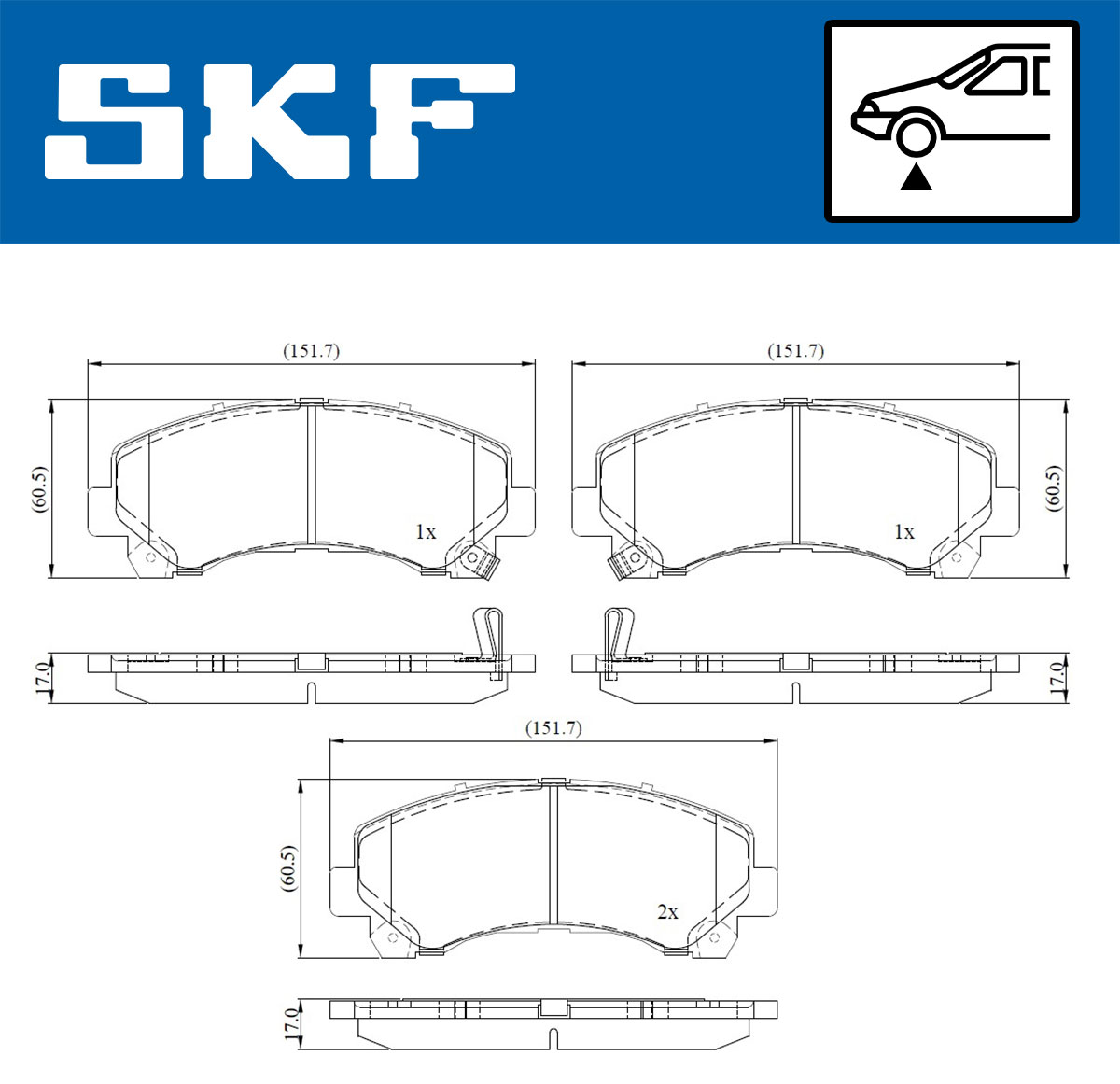 SKF VKBP 80233 A Bremsbelagsatz, Scheibenbremse