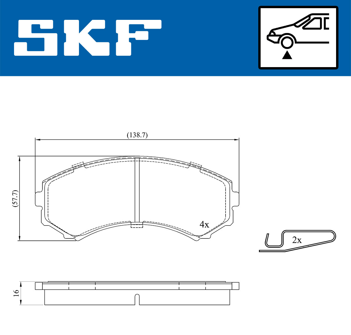 SKF VKBP 80252 A Bremsbelagsatz, Scheibenbremse