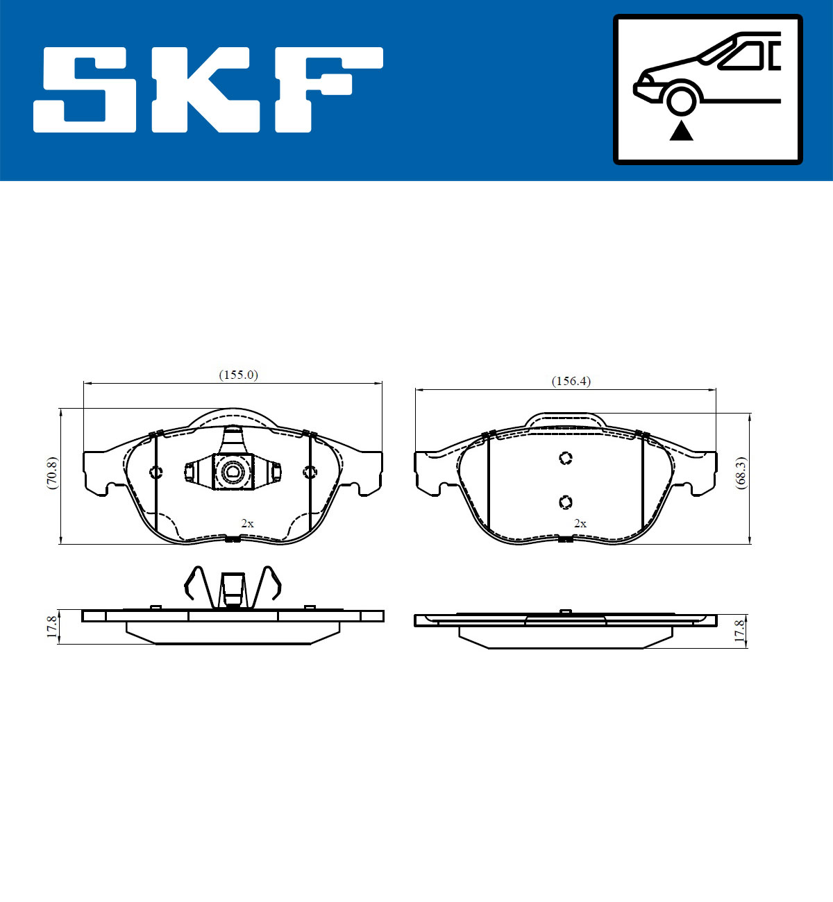 SKF VKBP 80263 Bremsbelagsatz, Scheibenbremse