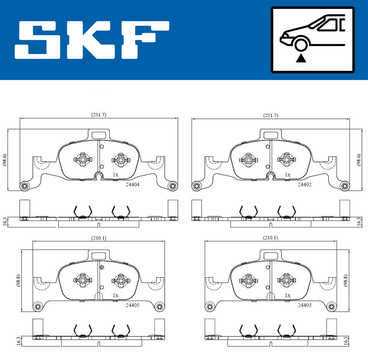 SKF VKBP 80277 Bremsbelagsatz, Scheibenbremse
