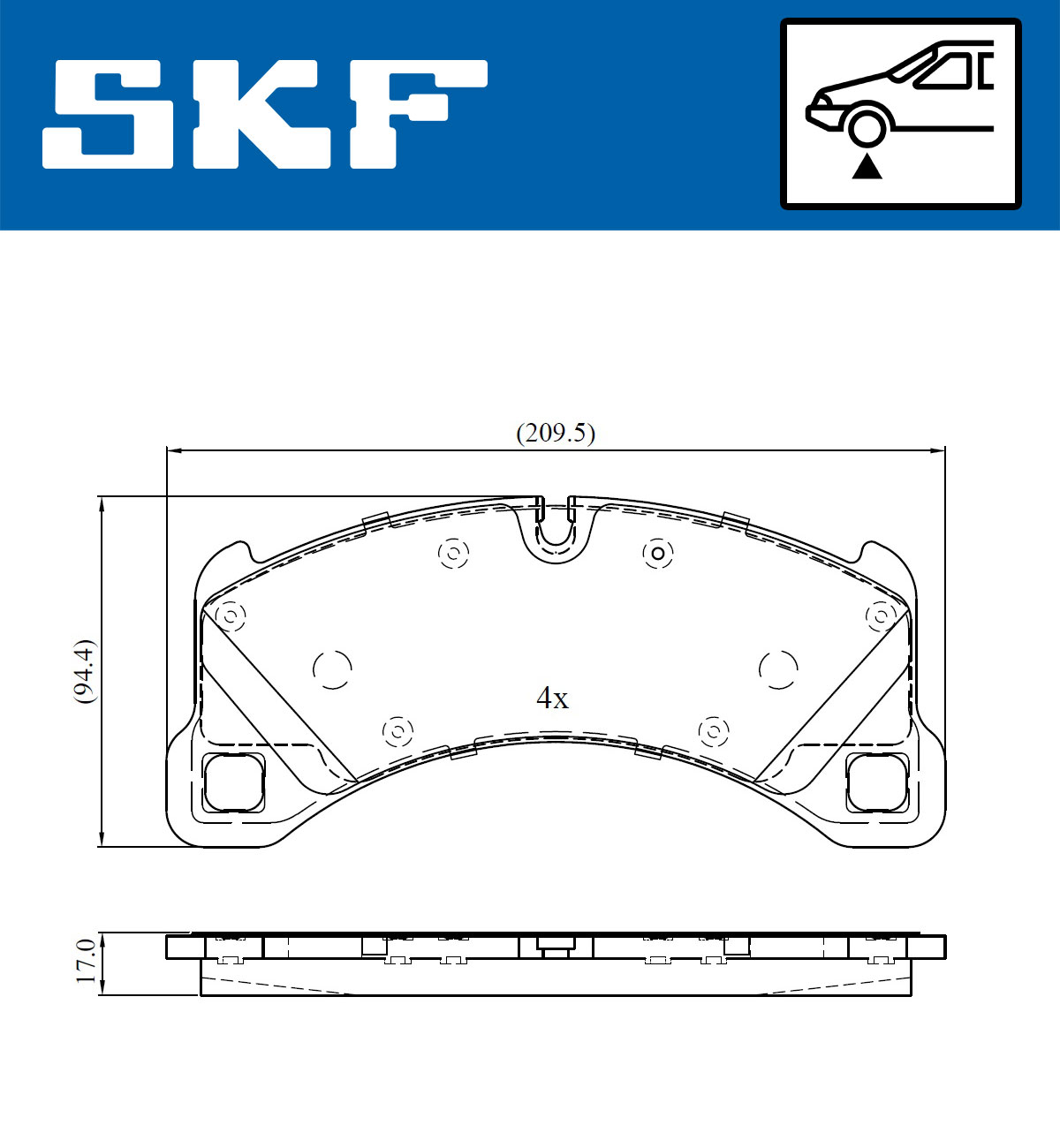 SKF VKBP 80293 Bremsbelagsatz, Scheibenbremse