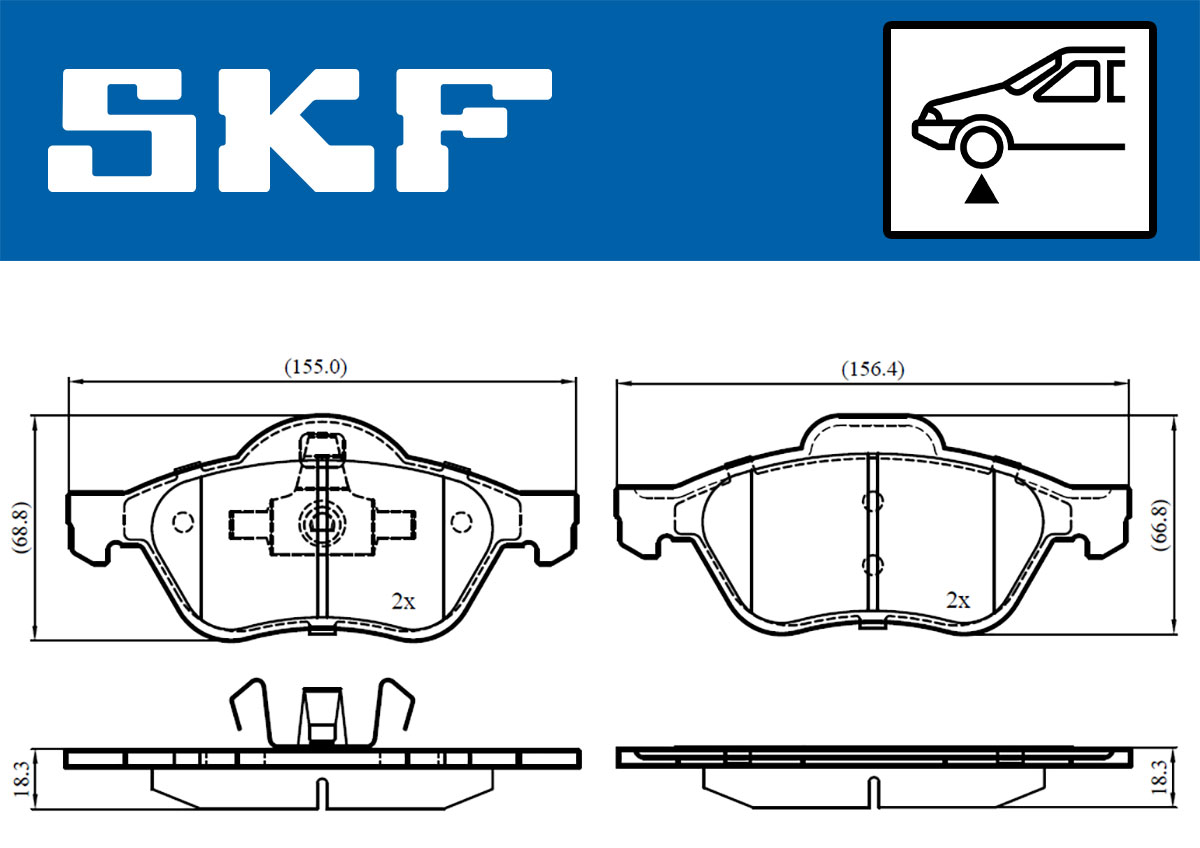 SKF VKBP 80309 Bremsbelagsatz, Scheibenbremse