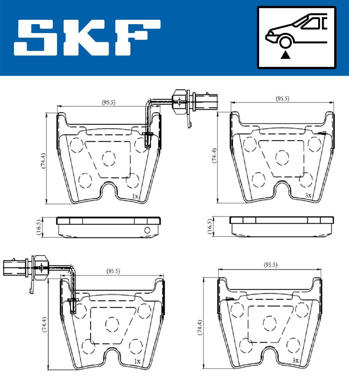 SKF VKBP 80369 E Bremsbelagsatz, Scheibenbremse