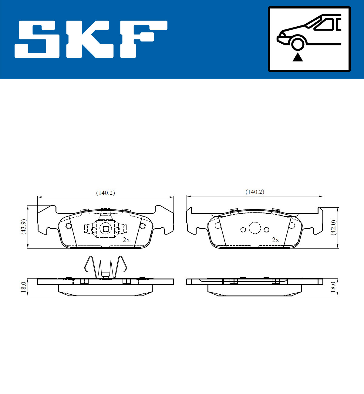 SKF VKBP 80376 Bremsbelagsatz, Scheibenbremse