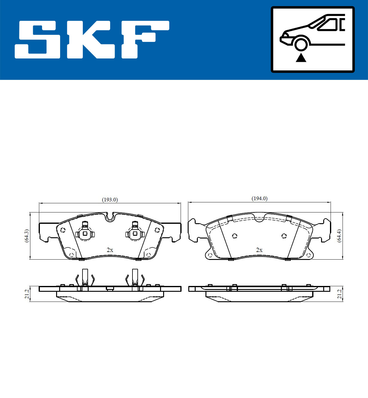 SKF VKBP 80389 Bremsbelagsatz, Scheibenbremse
