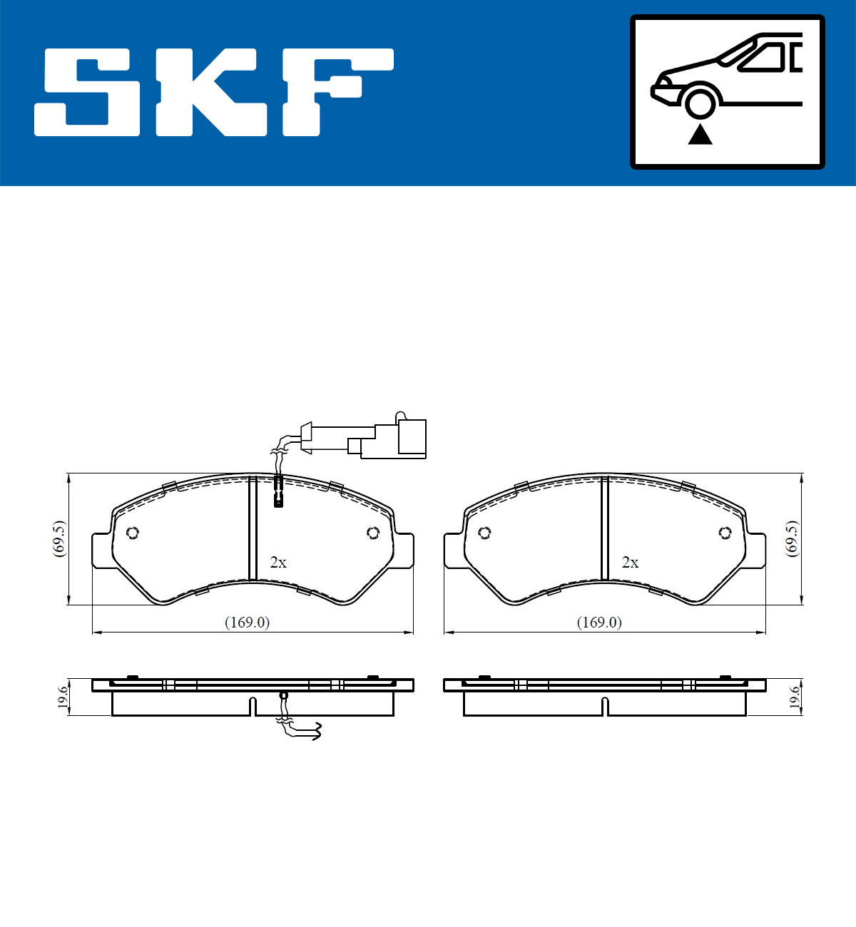SKF VKBP 80393 E Bremsbelagsatz, Scheibenbremse