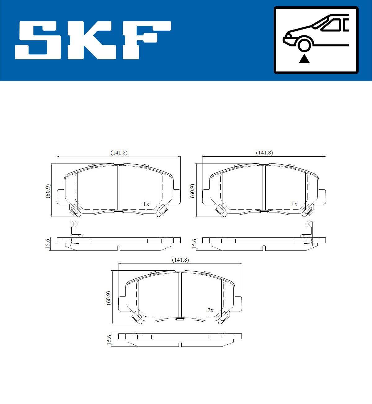 SKF VKBP 80406 A Bremsbelagsatz, Scheibenbremse