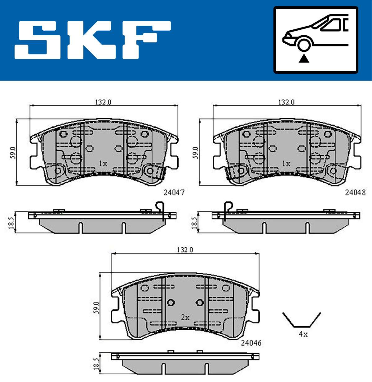 SKF VKBP 80421 A Bremsbelagsatz, Scheibenbremse