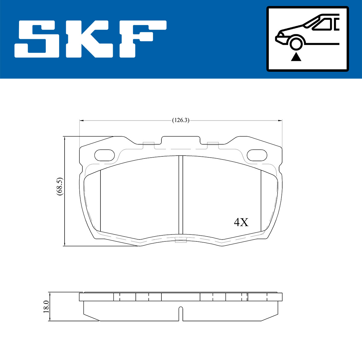 SKF VKBP 80435 Bremsbelagsatz, Scheibenbremse
