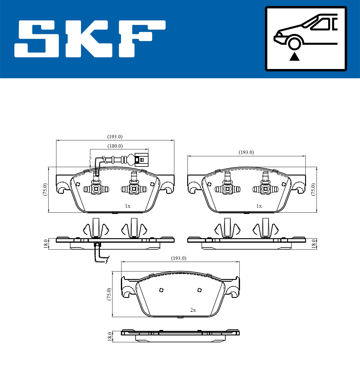 SKF VKBP 80445 E Bremsbelagsatz, Scheibenbremse