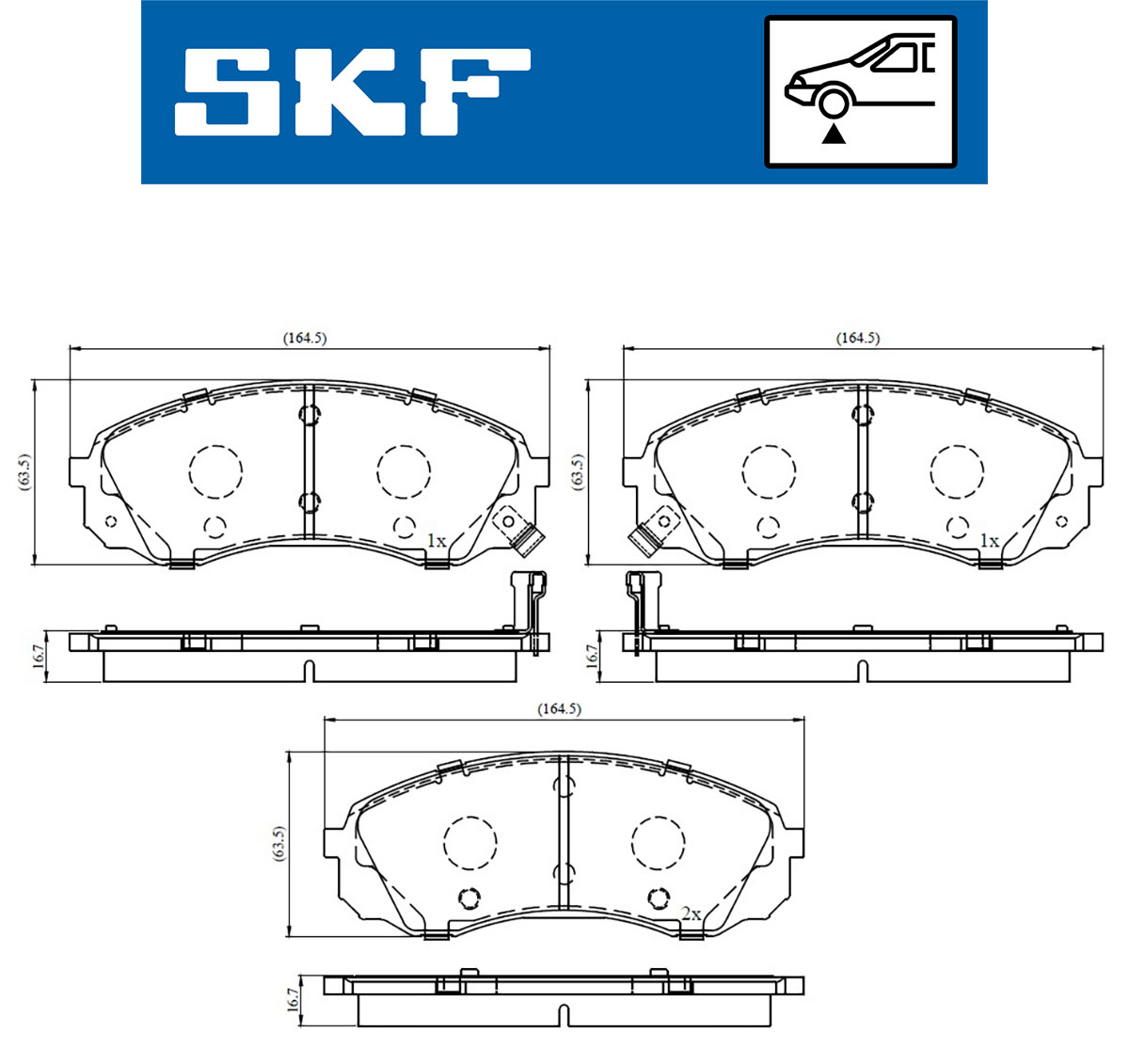 SKF VKBP 80454 A Bremsbelagsatz, Scheibenbremse