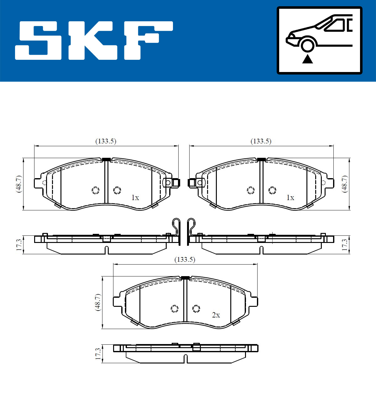 SKF VKBP 80460 A Bremsbelagsatz, Scheibenbremse