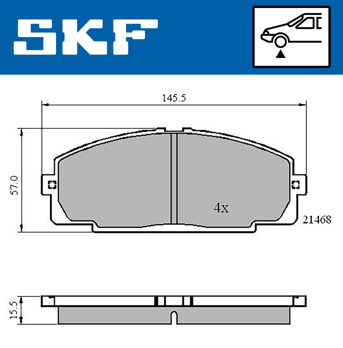 SKF VKBP 80462 Bremsbelagsatz, Scheibenbremse