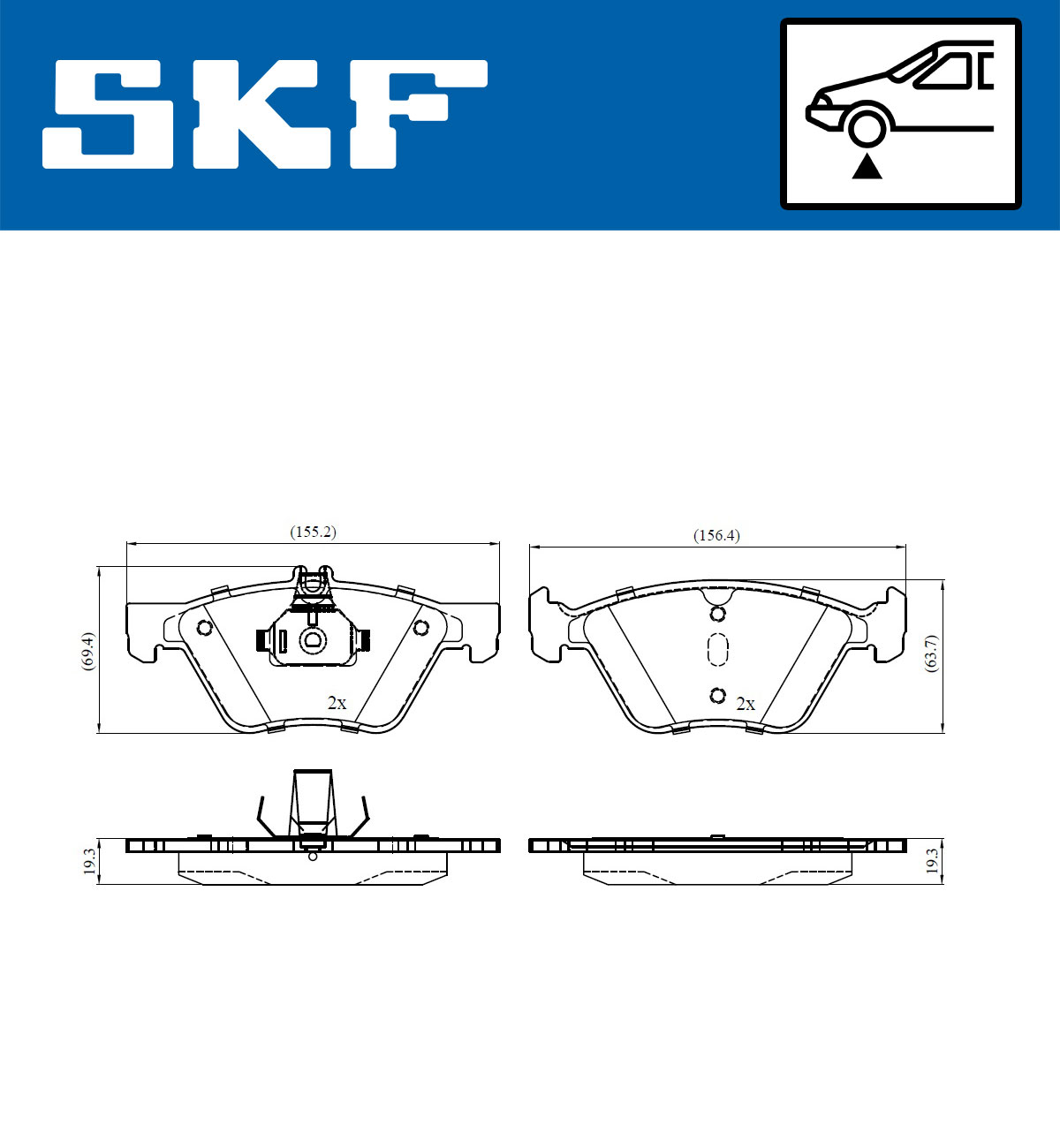 SKF VKBP 80474 Bremsbelagsatz, Scheibenbremse