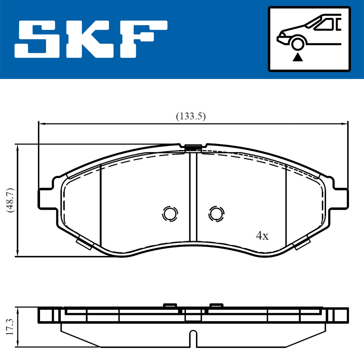 SKF VKBP 80475 Bremsbelagsatz, Scheibenbremse