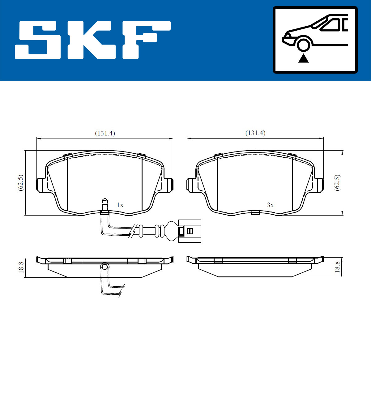 SKF VKBP 80494 E Bremsbelagsatz, Scheibenbremse