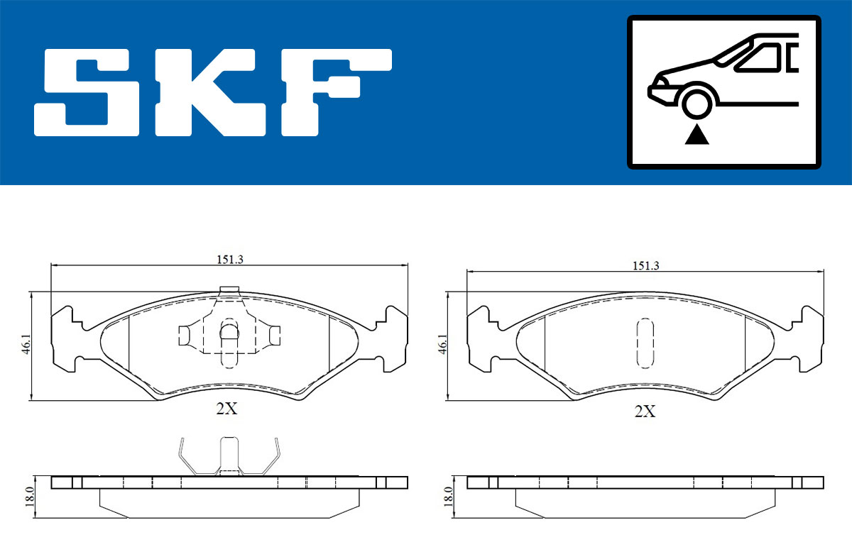 SKF VKBP 80504 Bremsbelagsatz, Scheibenbremse
