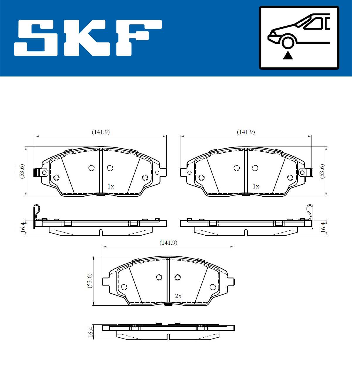 SKF VKBP 80515 A Bremsbelagsatz, Scheibenbremse