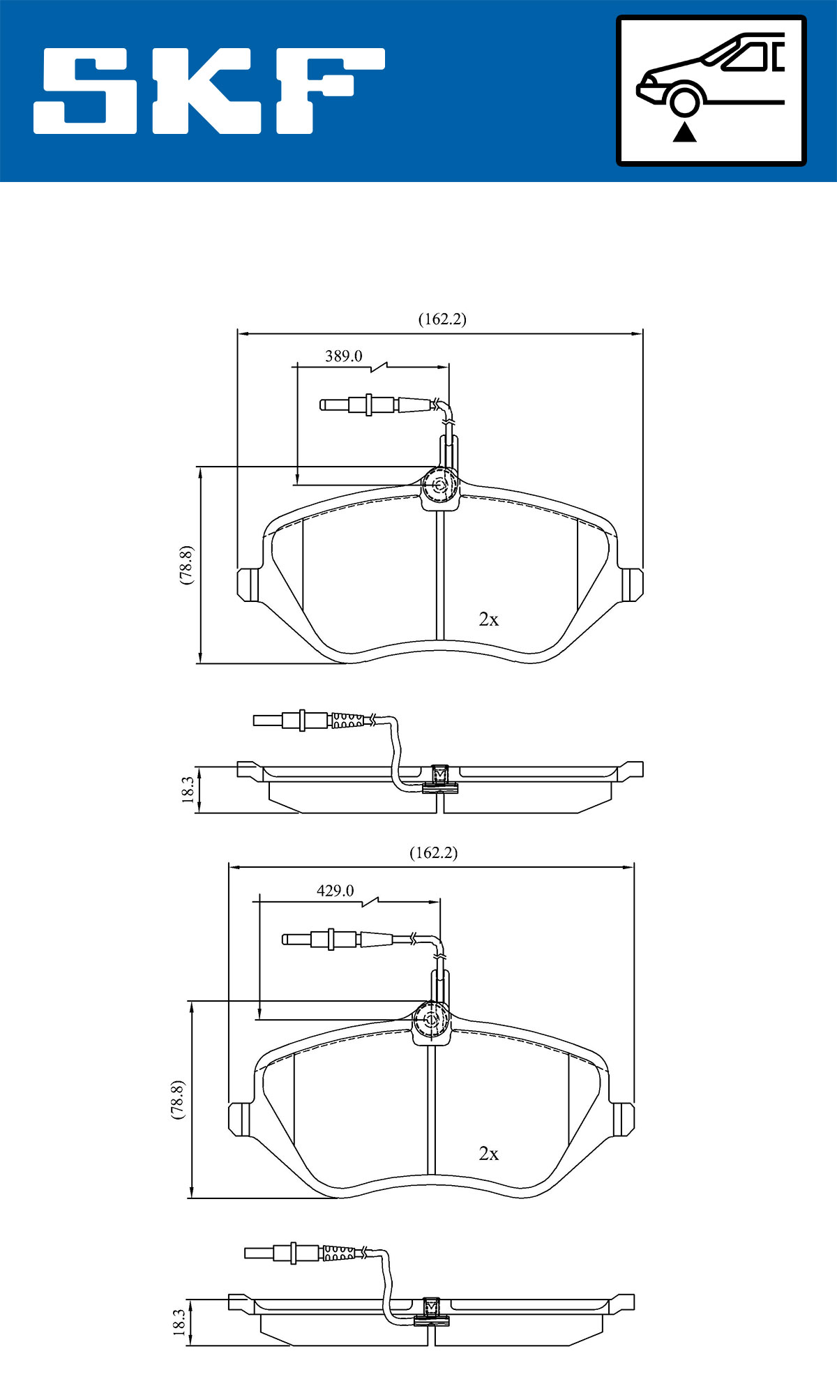 SKF VKBP 80519 E Bremsbelagsatz, Scheibenbremse