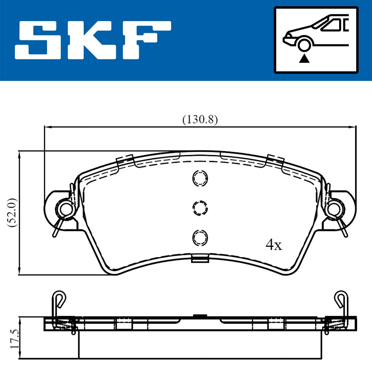 SKF VKBP 80525 Bremsbelagsatz, Scheibenbremse