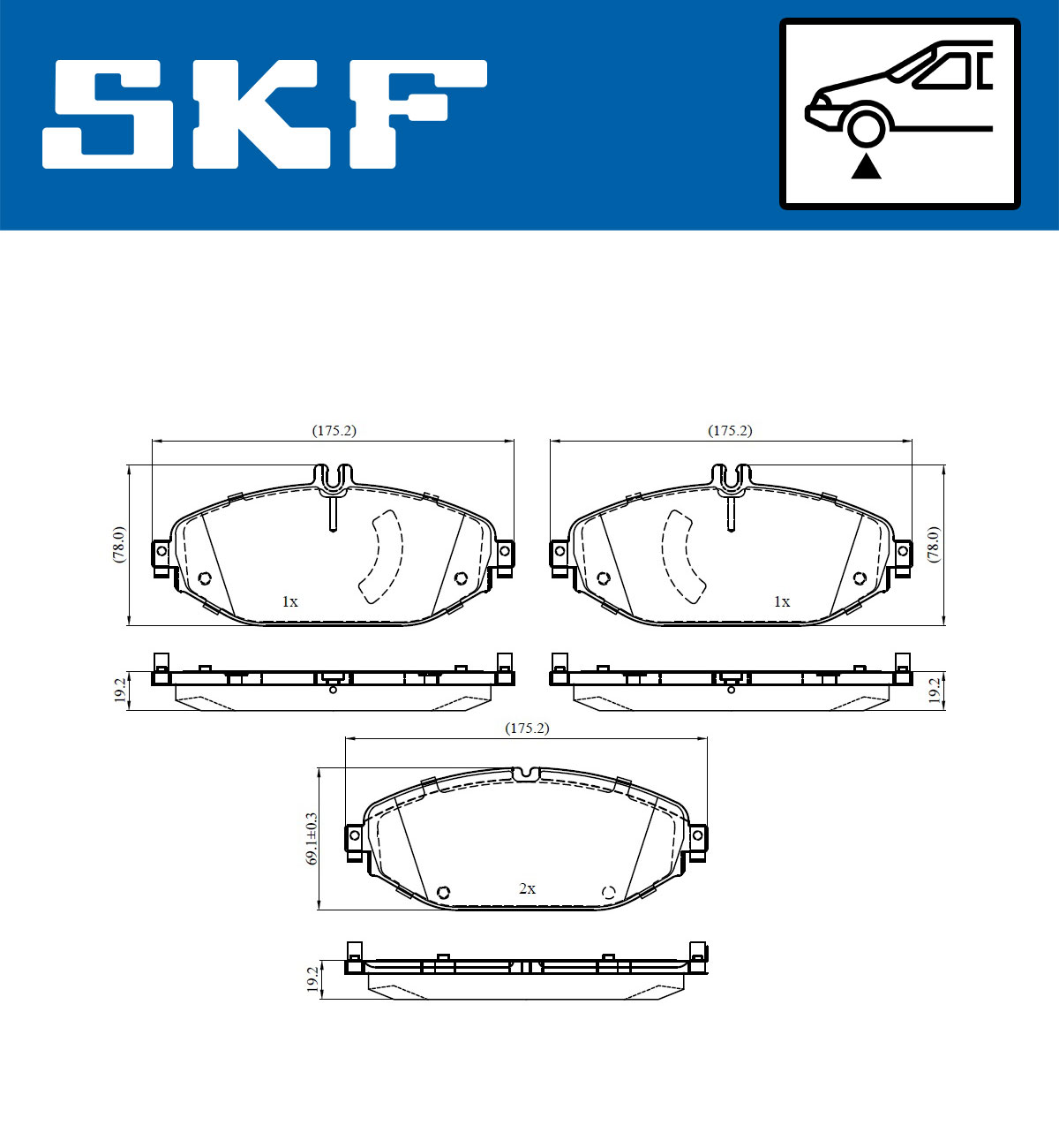SKF VKBP 80530 Bremsbelagsatz, Scheibenbremse