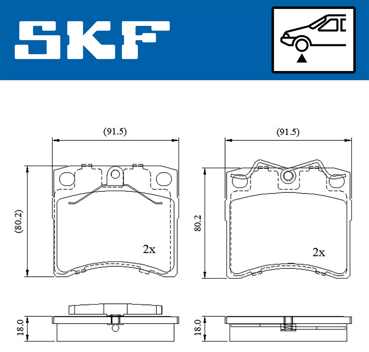 SKF VKBP 80536 Bremsbelagsatz, Scheibenbremse