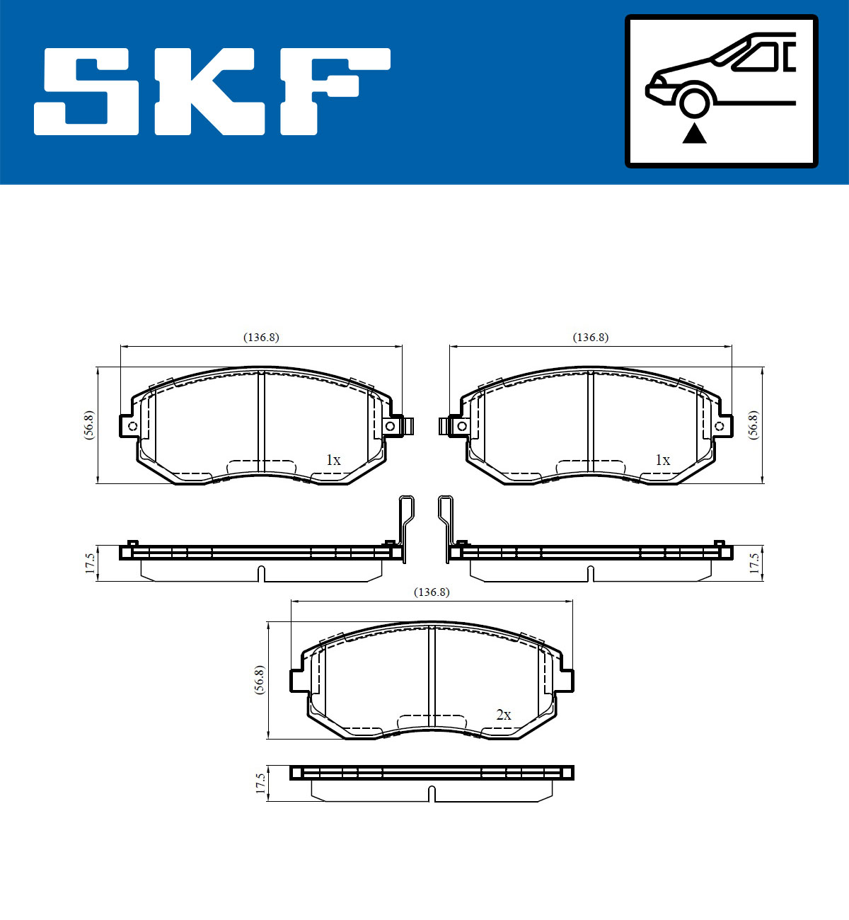 SKF VKBP 80545 A Bremsbelagsatz, Scheibenbremse