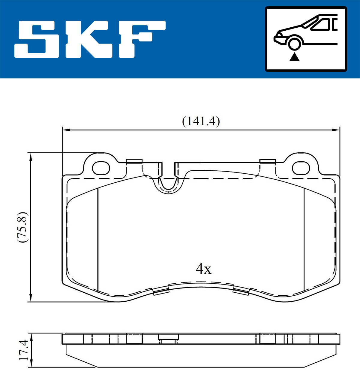 SKF VKBP 80549 Bremsbelagsatz, Scheibenbremse