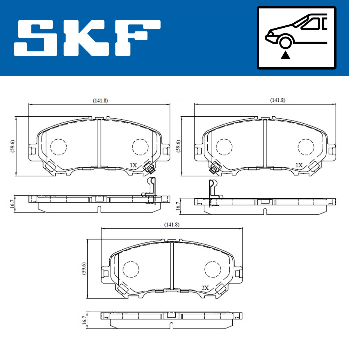 SKF VKBP 80557 A Bremsbelagsatz, Scheibenbremse